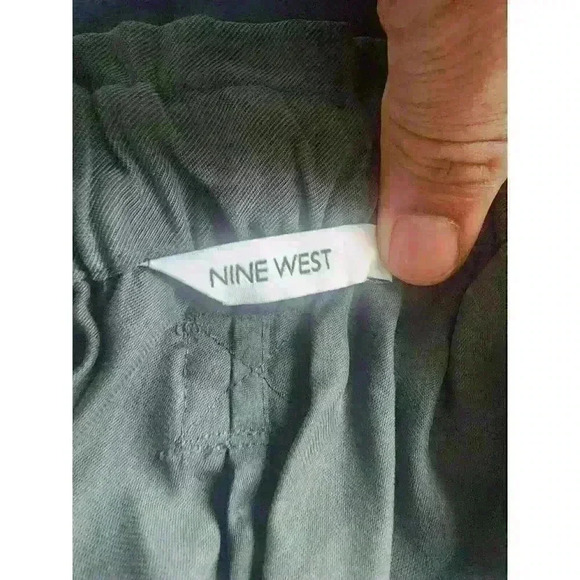 Nine West Belted Shorts Women Size L Large Purple Stretch Career‎ Paperbag - Picture 4 of 6